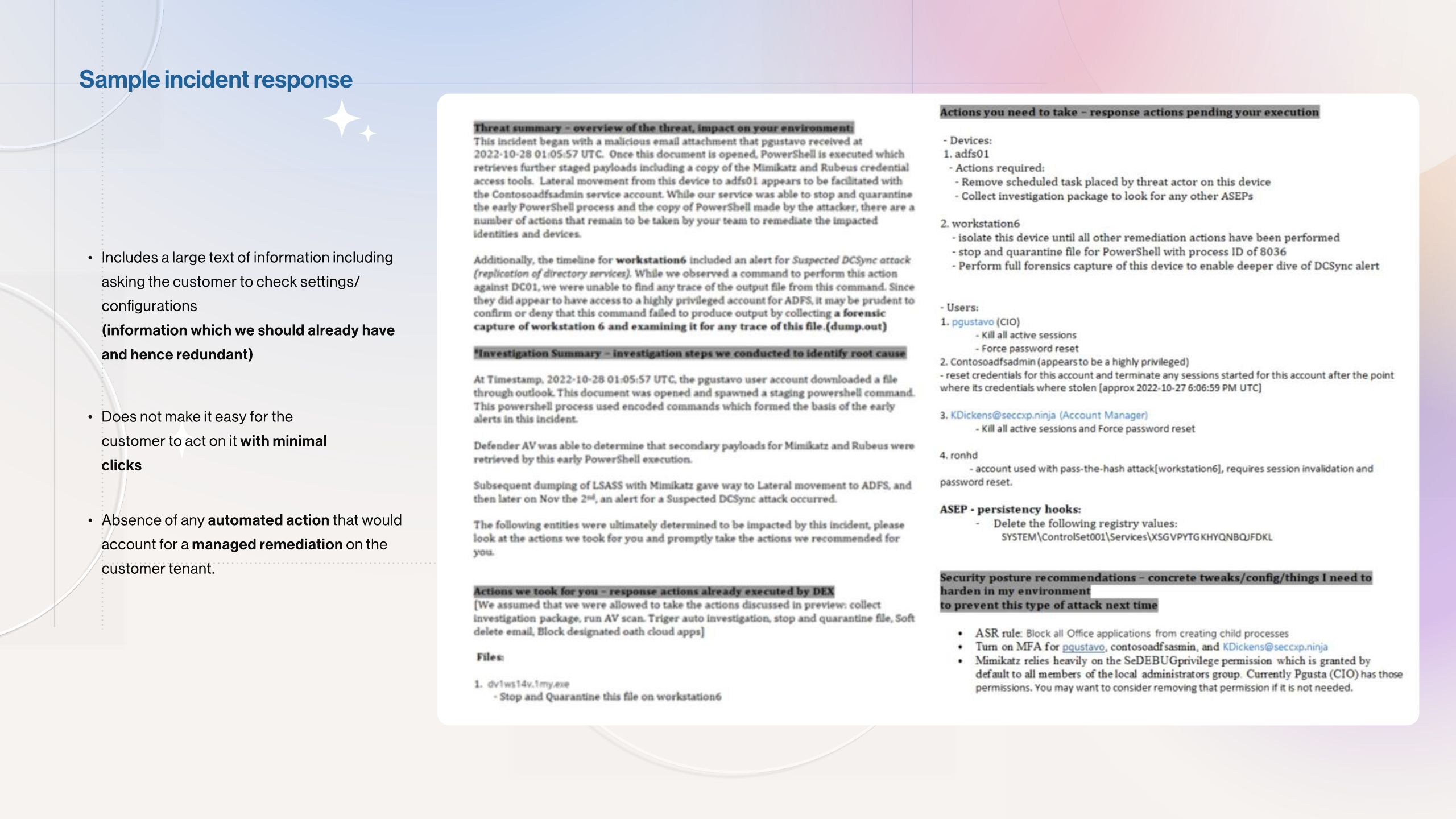 Guided Response - Part A · Analyst experience, slide 5