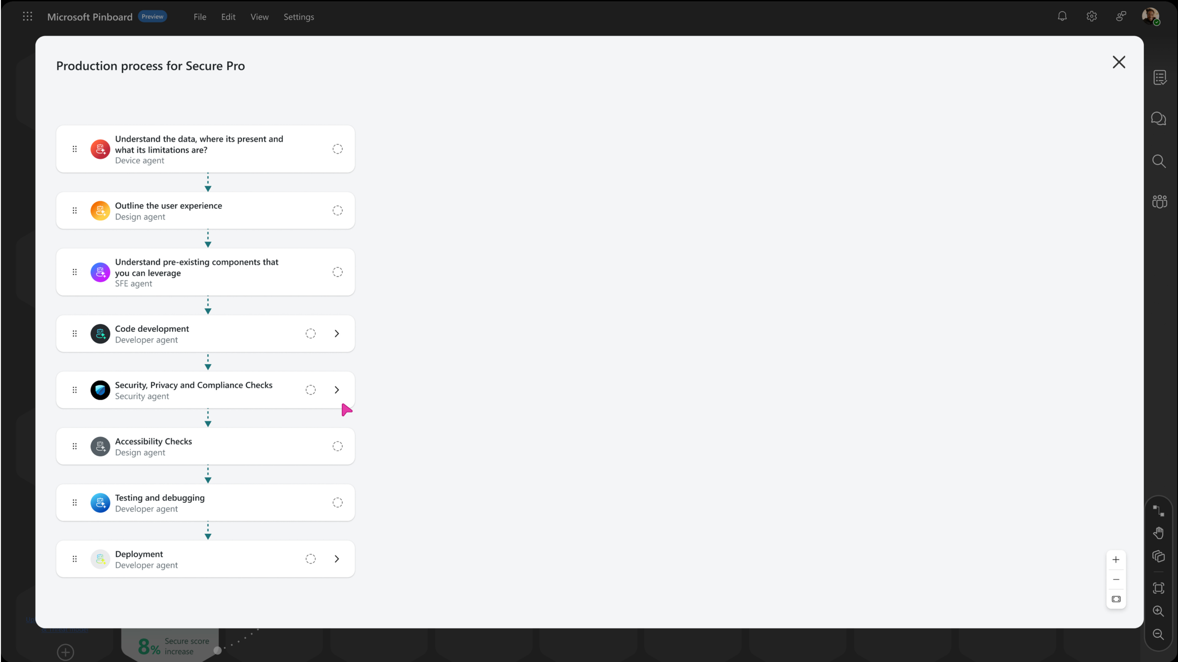 Pinboard driven by Swarm of AI agents, slide 22